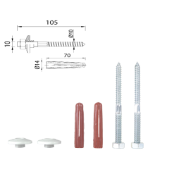 Mosdórögzítő csavar 10x105mm-es