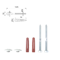 Mosdórögzítő csavar 10x125mm-es