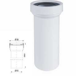 WC bekötő 110-es hosszú egyenes 400mm