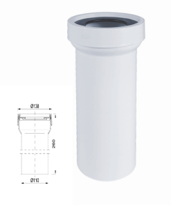 WC bekötő 110-es hosszú egyenes 400mm