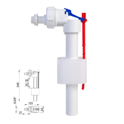 Univerzális WC-tartály töltőszelep 1/2"-3/8"