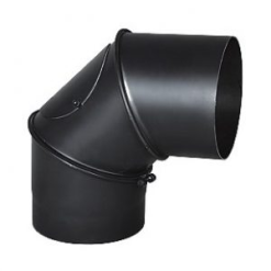Kandalló könyök fekete 120/90 fokos vas.1,5 /füstcső/