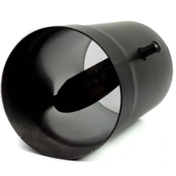 Kandalló füstcső huzatszabályzós fekete 200/250 vas.1,5