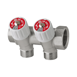 Osztó-gyüjtő 1-2 körös szelepes 1"