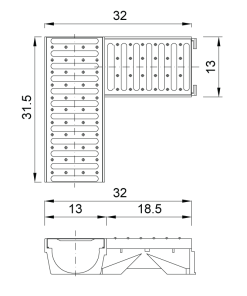 Alternative view of Kültéri folyóka könyök elem
