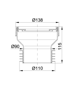 Alternative view of WC ültető 110mm-es fehér /WC bekötő/
