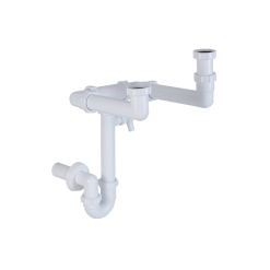 Helytakarékos 1med. gyüm. mosós csőszifon