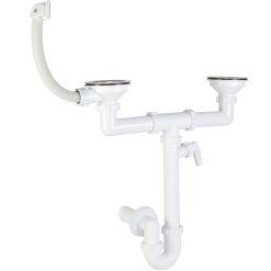 Mosogató szifon 2 medencés komplett /góliát leeresztős/