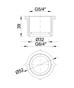 Alternative view of Menetes szűkítő szifonhoz 5/4"B-6/4"K /szifonhoz/