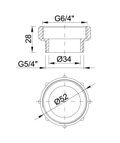 Alternative view of Menetes szűkítő 6/4"B-5/4"K /szifonhoz/