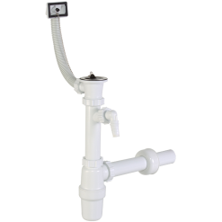 Mosogatószifon egymedence+tulfolyó mosogép csat.