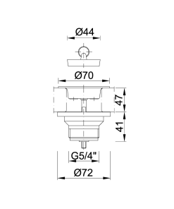 Alternative view of Leeresztő szelep 6/4"-es