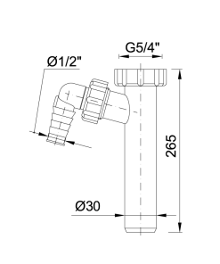 Alternative view of Bekötőcső pipás 32-es mosógép csatlakozóval