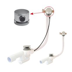 Kád le és túlfolyó szifonnal automata fém +befolyó