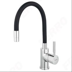 Csaptelep Aqua mosogató álló flexibilis fekete szár